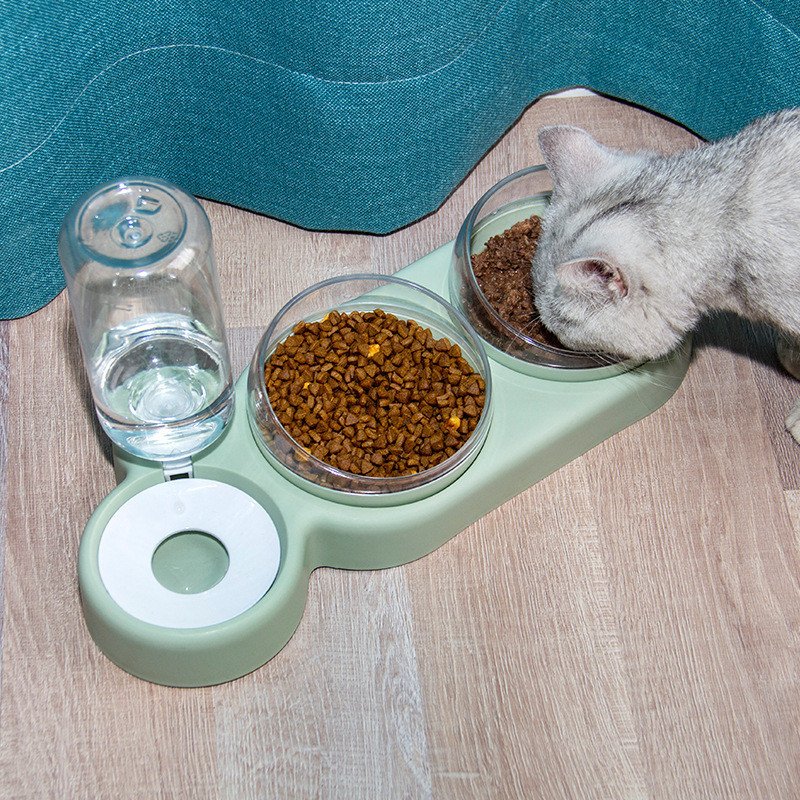 Automatic Pet Feeder & Water Fountain - Elevated Double Bowl Stand for Cats & Dogs