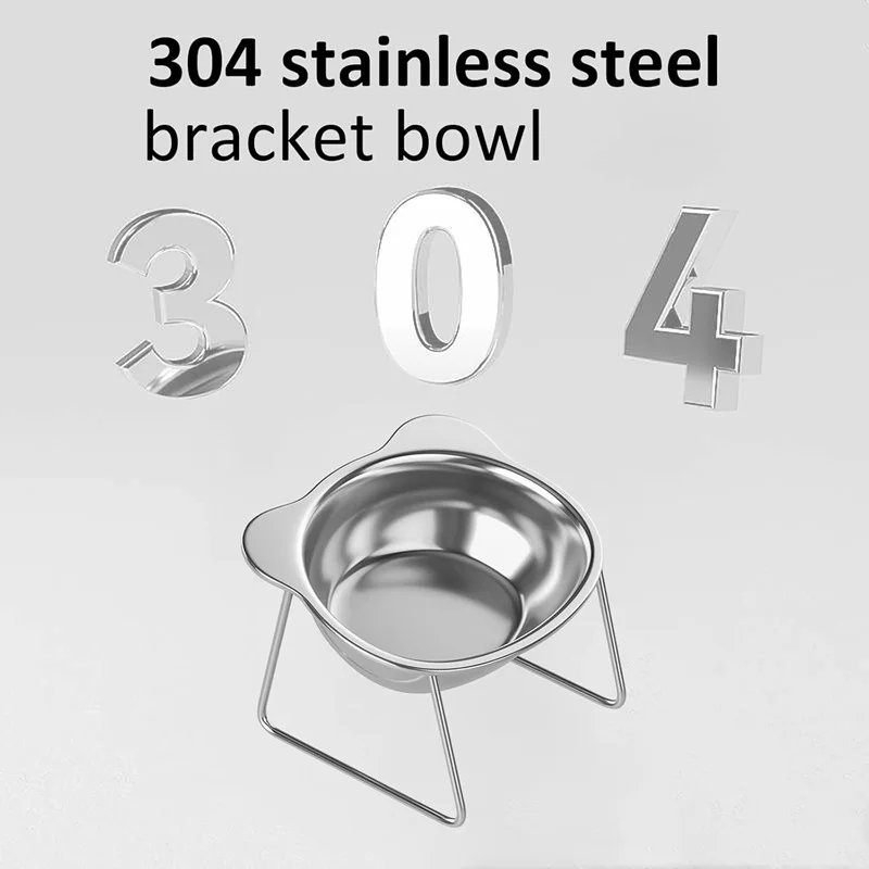 Cat Bowls Tilted Neck Guard Cat Food Bowl Indoor Stainless Steel Shatter Resistant Elevated 15° Pet Bowl For Kitten Puppy Cat Bowls Tilted Neck Guard Cat Food Bowl Indoor Stainless Steel Shatter Resistant Elevated 15° Pet Bowl For Kitten Puppy